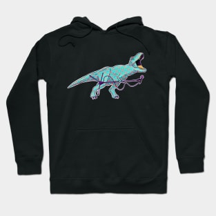 Retro dotted dinosaur with microphone Hoodie